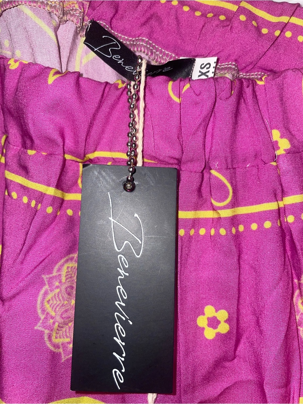 New! Benevierre Boho Fuchsia + Yellow Paisley Tiered Maxi Skirt  + Top 💕 XS Set - Picture 3 of 16